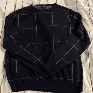 Cotton cashmere windowpane sweater